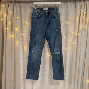 Zara woman’s Blue Distressed Jeans